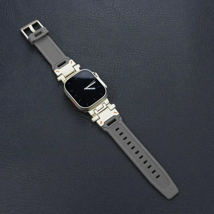 Silicone Sport Band for Apple Watch Ultra 49mm 45mm 42 44mm Rubber Strap for iWatch Series 9 8 7 se 6 5 4 ultra 2 49 Correa