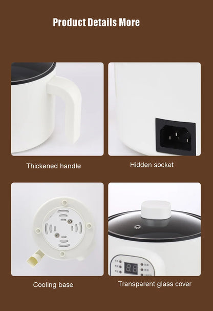 Multifunctional Electric Slow Cooker Portable Dormitory Student Office Staff Mini Electric Pot Stir Stew Non-Stick Rice Cooker