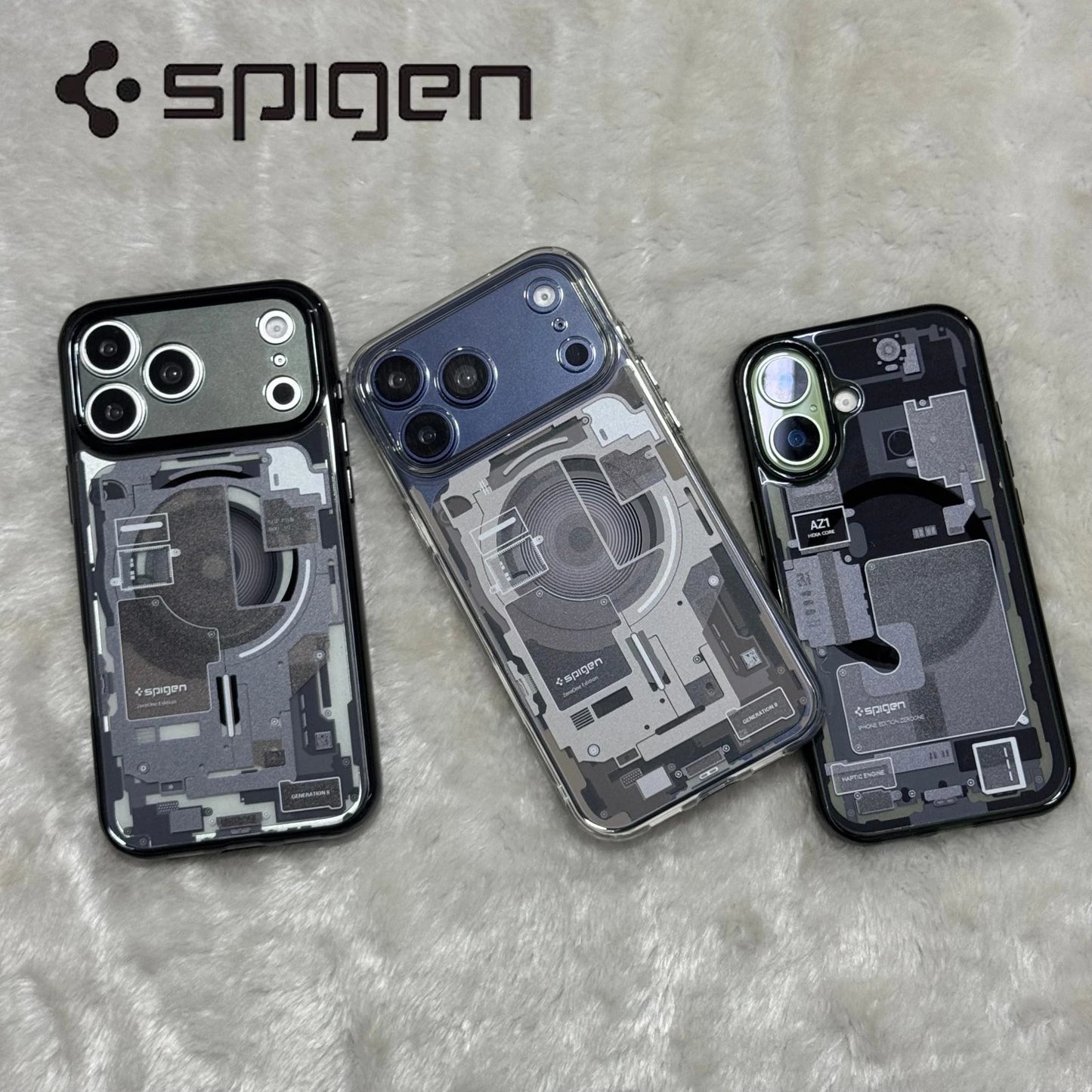 Original Spigen technology case for iPhone 17 Pro Max, magnetic phone case, transparent acrylic 17 Pro protective cover