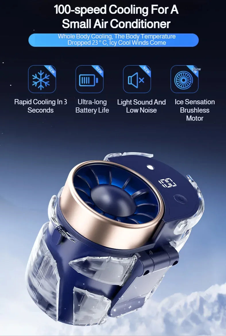 Outdoor Portable Small Fan Long Range High Wind Usb Charging Hanging Waist Fan Cooling Portable Fan