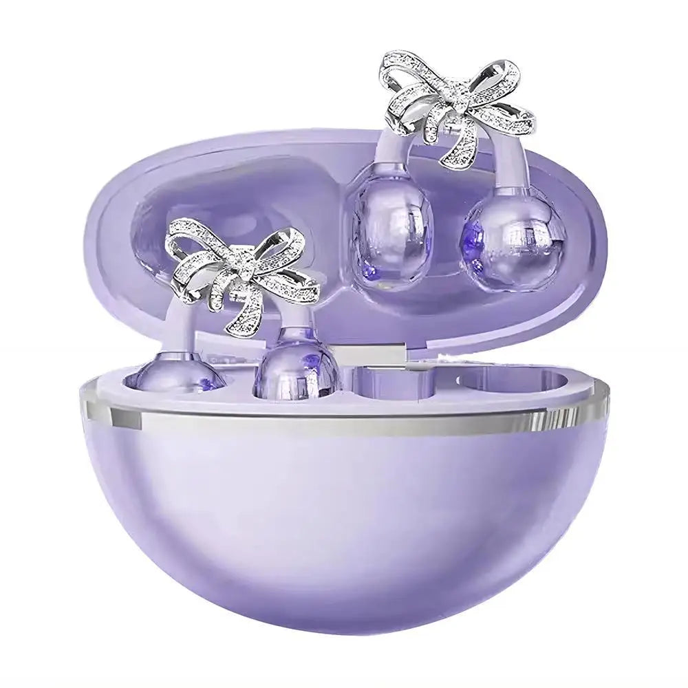 Vivo Clip-on Earbuds Wireless Bluetooth Open Ear Headphones with Detachable Crystal Bowknot Earrings For Sports Fitness Workouts