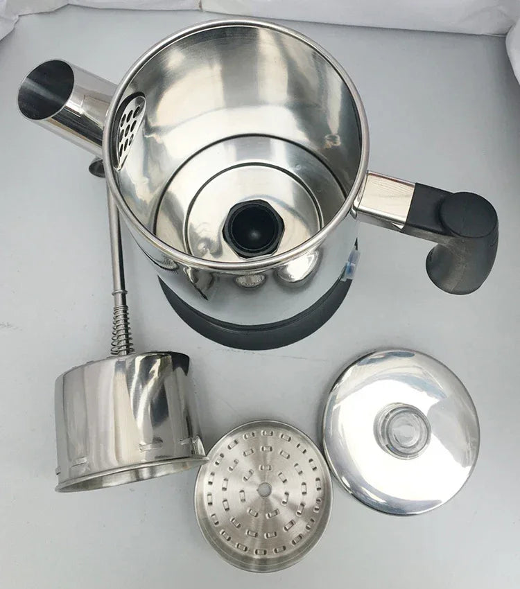 1.8L Electric Coffee Percolator 12 Cup Stainless Steel Coffee Pot with Keep Warm Function Reusable Filter Basket Coffee Maker