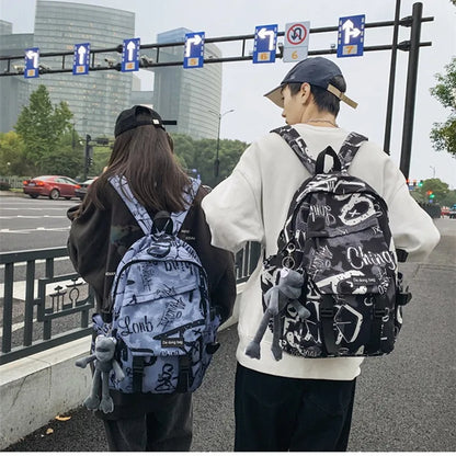 middle high school backpack for teenage boys cool school bag college student backpack large capacity schoolbag for boy cute doll