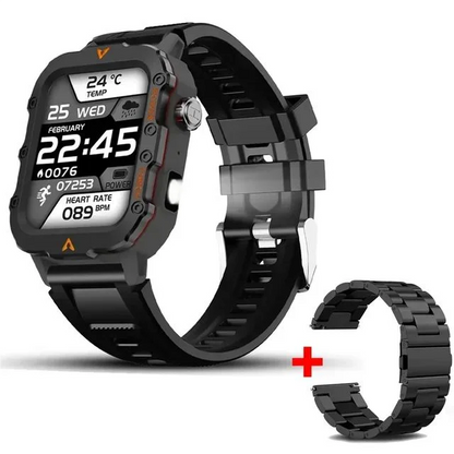 2025 Smartwatch Military Outdoor Sports Watches For Man Woman LED Flashlight Health Monitoring 1.73 inch Bluetooth Watches New