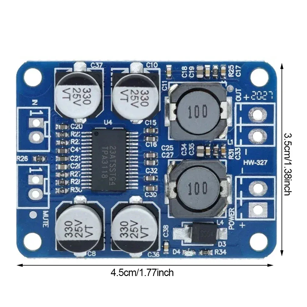 XH-M313 TPA3118 60W DC8-24V Mono Digital Audio Power Amplifier Board Amp Module Car Audio Amplifiers Operational Amplifier Chips