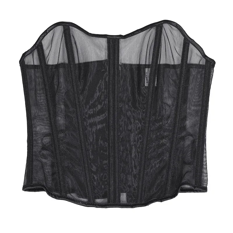 Sexy Thin Body Shaper Underwear Corset Waist Trainer Lingerie Lace Corsets Perspective Mesh Shapewear Women Fashion Clothes Faja