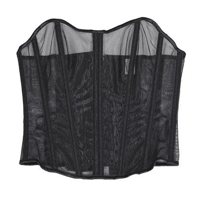 Sexy Thin Body Shaper Underwear Corset Waist Trainer Lingerie Lace Corsets Perspective Mesh Shapewear Women Fashion Clothes Faja