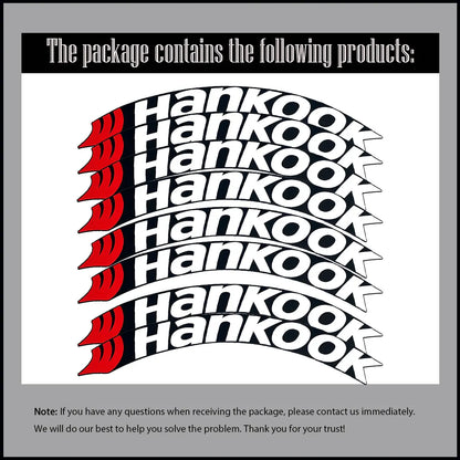 Hankook Universal 3D Auto Waterproof Tire Sticker Car Wheel Rubber Conjoined Lettering Decals Accessories