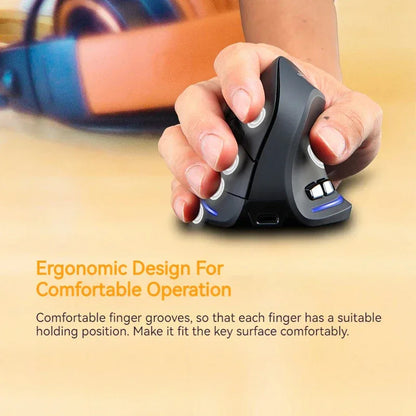 Zelotes F-35 Wireless Gaming Mouse Vertical Rechargeable 6 Key Mice 2.4G 3 Level DPI Adjustable Office/Gaming Computer Mouse