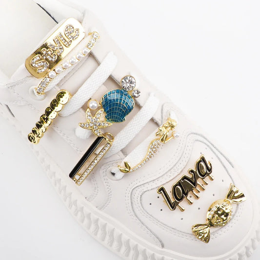 Luxury Shiny Rhinestones Shoelaces Buckle Decoration Clips Shoe Charms Shoelaces for Sneakers Faux Jeweled Vintage Shoelace Deco