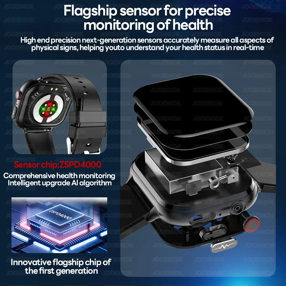 2025New Medical Grade ECG+PPG Smart Watch BMI Body Fat Uric Acid Painless Non-invasive Blood Sugar Monitoring Calling Smartwatch