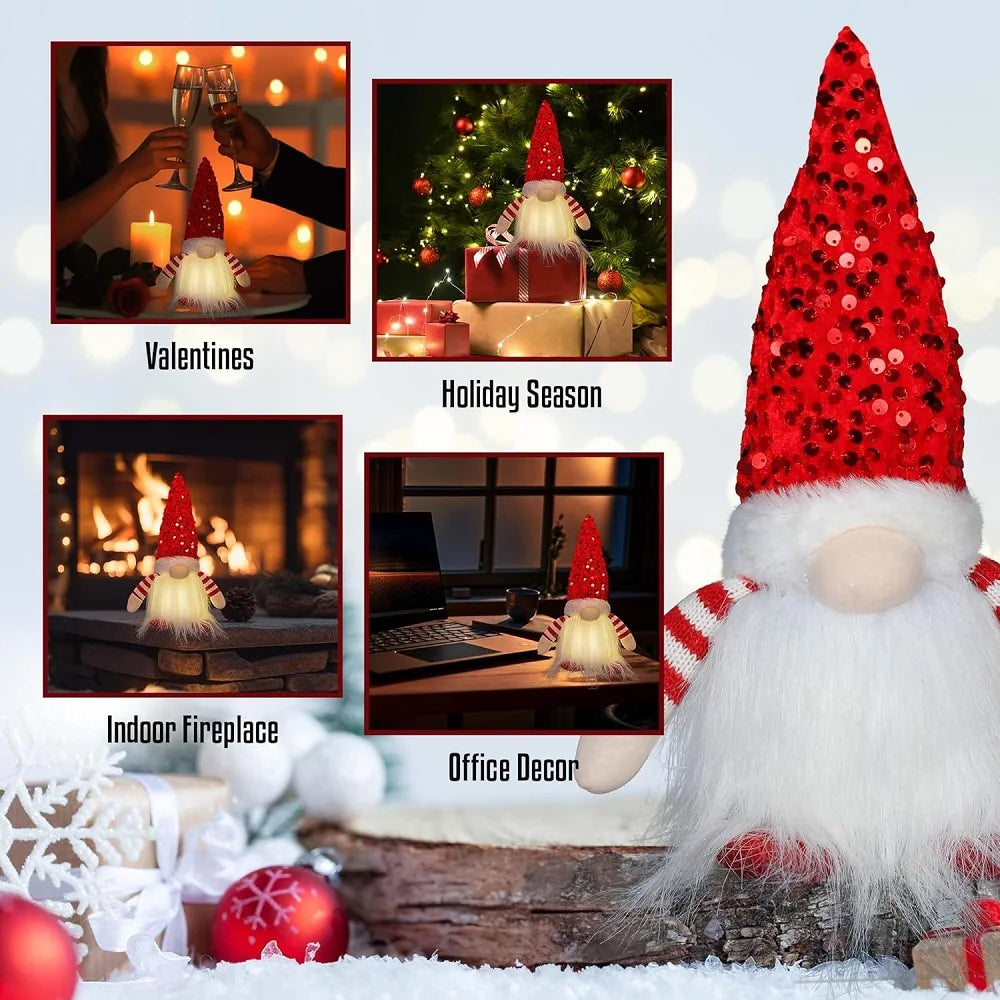 Gnome de Noël LED en peluche, Père Noël, décoration naine sans visage, jouet Joyeux Noël, Noël et Nouvel An, décoration pour la maison