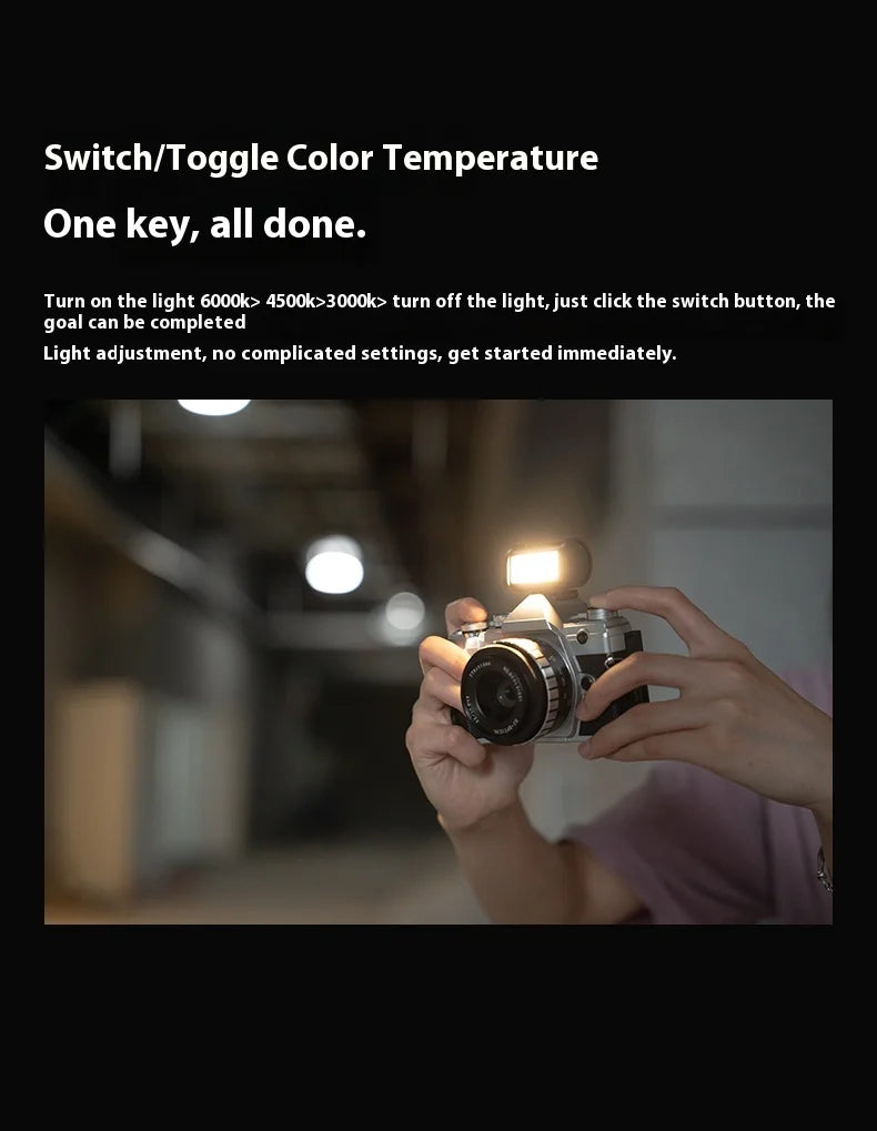 TTARTISAN RGB BI Fill Light Video Light Magnetic Mount Reteo Film Style Mini LED Light 0.5W 3000/4500/6000K CRI 95+ 300mAh TT