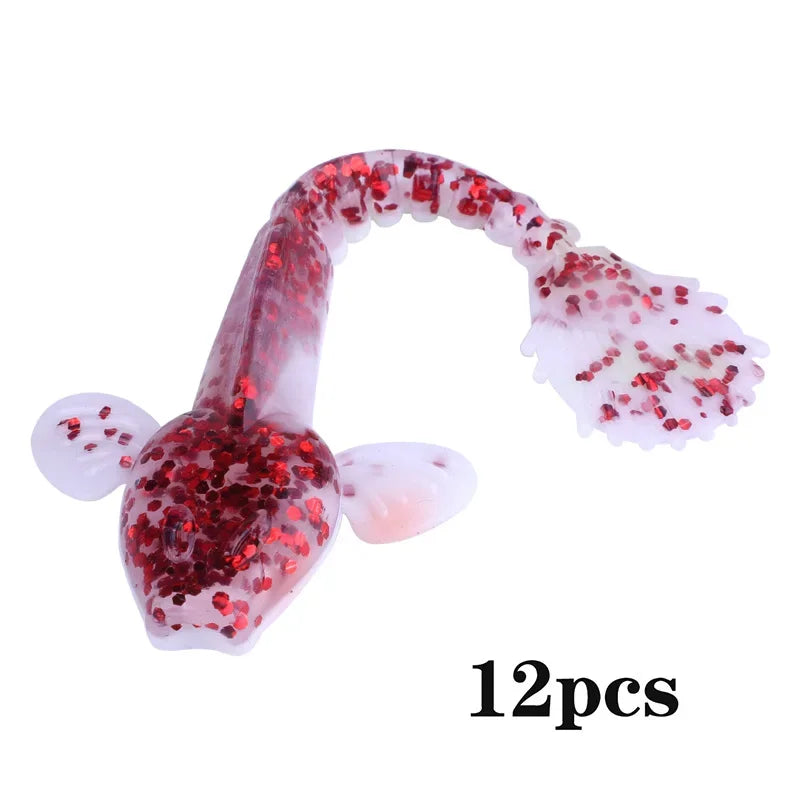Sougayilang Soft Lure 4.5g 3.5in 90mm 12PCS/Lot Fishing Swimbait Lure Set Tail Worm Saltwater/Freshwater Fishing Baits