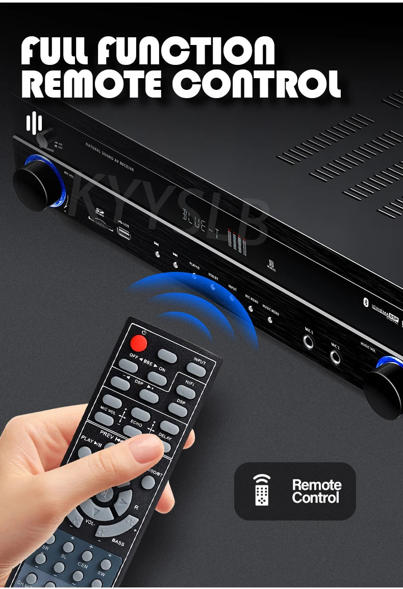 KYYSLB 900W 5.1 Bluetooth Sound Amplifier for Speakers Audio HIFI Karaoke Fever Digital Home Theater System Amplifiers