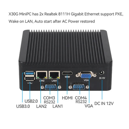 Fanless Industrial PC Intel J6412 N2840 J2900 4xCOM RS232 RS485 6xUSB 2x LAN HDMI VGA Mini PCIe WiFi 4G LTE GPIO Windows Linux