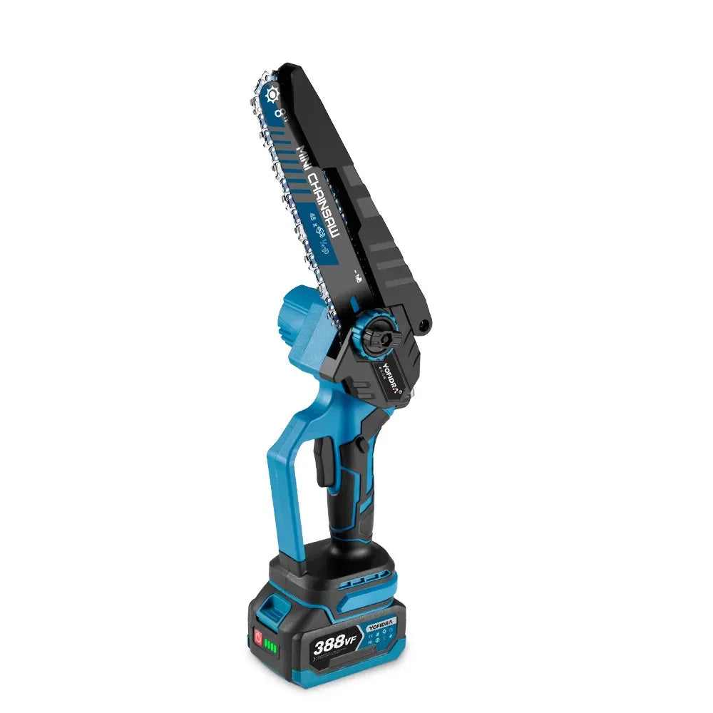 YOFIDRA 3500W 8 Inch Brushless Electric Chainsaw Cordless Electric Cutting Pruning Chain Saw Garden Tool For Makita Battery Pin