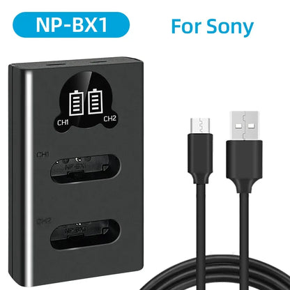 Dual Camera Battery Charger for Sony NP-FW50 FZ100 BX1 Canon LP-E6 E8 E17 NB-13L fuji NP-W235 W126 Nikon EN-El15 EL25 Panasonic