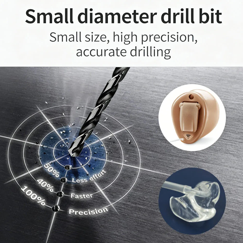 High Speed Steels Twist Drill for Drilling Hard Earmold Sound Outlet Shaping Hard Earmolds Small Diameter Drill Bit Tiny Drill