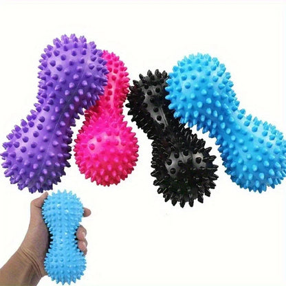 Peanut-shaped yoga massage ball for deep tissue massage. It relaxes muscles in the shoulders, neck and back and relieves neck tension. It is an essential fitness accessory for yoga.
