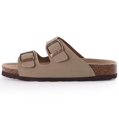 Crestar Women's Cork Footbed Slide Sandal Adjustable Buckle Summer Outdoor Suede Sandals with Arch Support Non-slip Beach Shoes