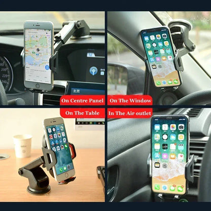 Universal Sucker Car Phone Holder 360° Rotation Windshield & Dashboard Mount Mobile Cell Support Bracket for Smartphones