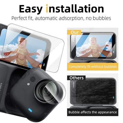 9H Hardness Glass for Insta360 Go Ultra Screen + Lens Protector Clear Ultra-HD Tempered Glass  Anti-scratch Film Accessories