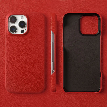 Premium Magnetic Genuine Leather Case For iphone 16 Pro Max 15 14 13 12 11 Wireless Charge Magnet Magsafe Cover Shockproof Coque