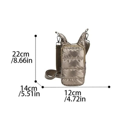 Winter Portable Water Bottle Bag Shoulder Bag Waterproof Thermal Vacuum Mug Cup Sleeve Adjustable Shoulder Strap Durable