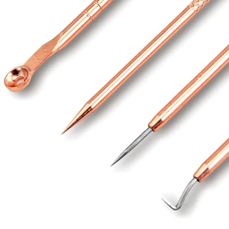 4Pcs Blackhead Removal Needles Black Dots Cleaner Stainless Steel Spot Extractor Acne Treatment Needle Face Clean Care Tool