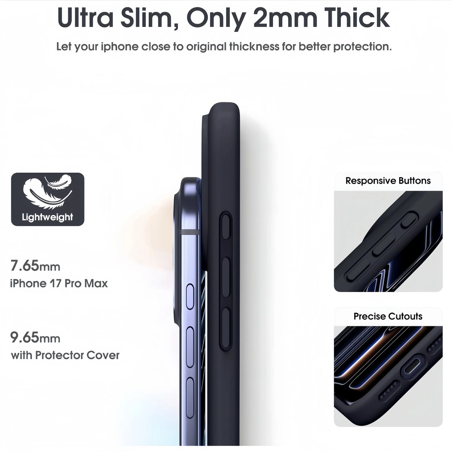 Liquid Silicone Protective Case for iPhone 17 Pro Max/17 /17 Pro,Camera All-Round Protection,Soft Microfiber Lining Anti-Scratch