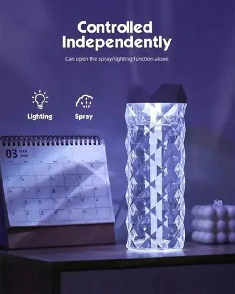 400ml Colorful USB Crystal Humidifier with Aromatherapy and Air Purification for Bedroom and Desktop