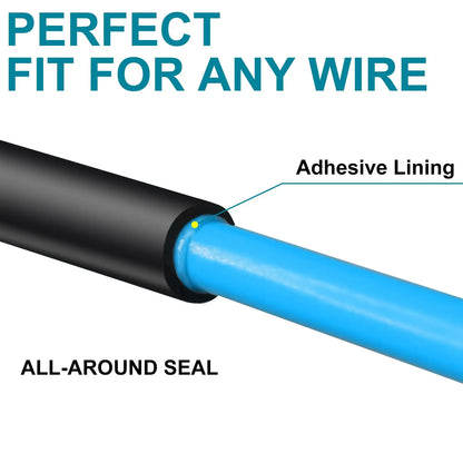 1M 4:1 4/6/8/12/16mm Heat Shrink Tubing Marine Grade Waterproof Adhesive Lined Black Polyolefin Sleeving Wrap Shrinking 4 to 1