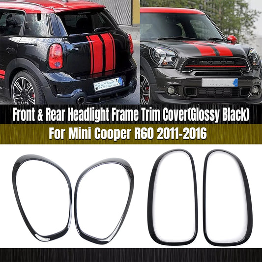 1Pair Headlamp Tailight Bezel Decor Cover For MINI R60 Cooper Countryman 2011-2016 Headlight Ring Bezel Trim Surround Cover by PDG ibma