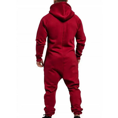 New Custom Design Jumpsuit Pajamas Long-sleeved sports pants solid color splicing casual sweater men's zipper hoodie