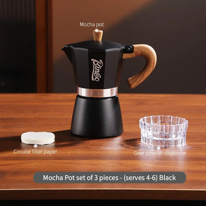 Bincoo Coffee Moka Pot Set with Electric Heating Plate for Home Use Small Espresso Extraction Machine Complete Brewing Kit