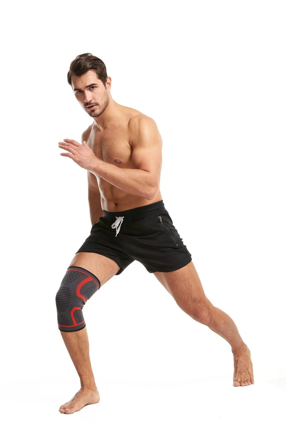 WOSWEIR-1 PC Elastic Knee Pads Nylon Sports Fitness Kneepad Fitness Gear Patella Brace Running Basketball Volleyball Support