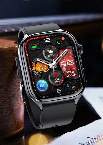 New Uric Acid Blood Lipids AI-GPT ECG Smartwatch Micro Physical Examination Body Analysis Men BT Call LED Flashlight Smartwatch