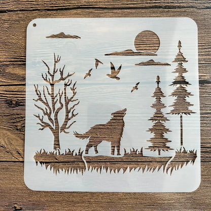 20*20 cm DIY mandala mold for painting stencils stamped photo album embossed paper card on wood, fabric wall christmas deer