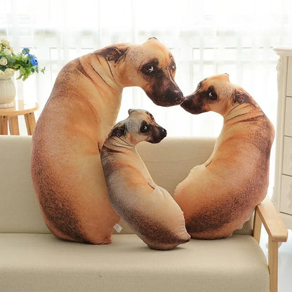 3D Cute Bend Dog Pillow 20CM Throw Lifelike Animal Funny Head Cosplay Children Favorite Toy Cushion Christmas Gift
