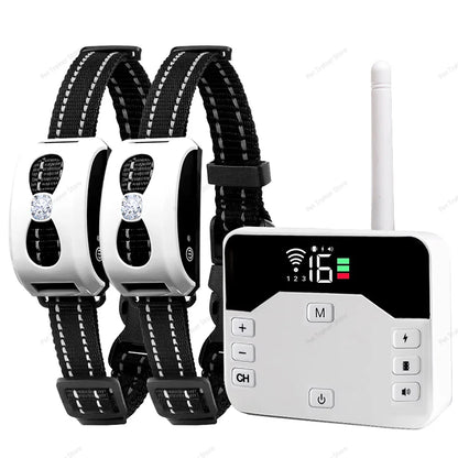 2 In 1 Electric Pet Wireless Fence Dog Training Collar Anti Runaway Up to 3 Dogs Outdoor Pet Containment Rechargeable System