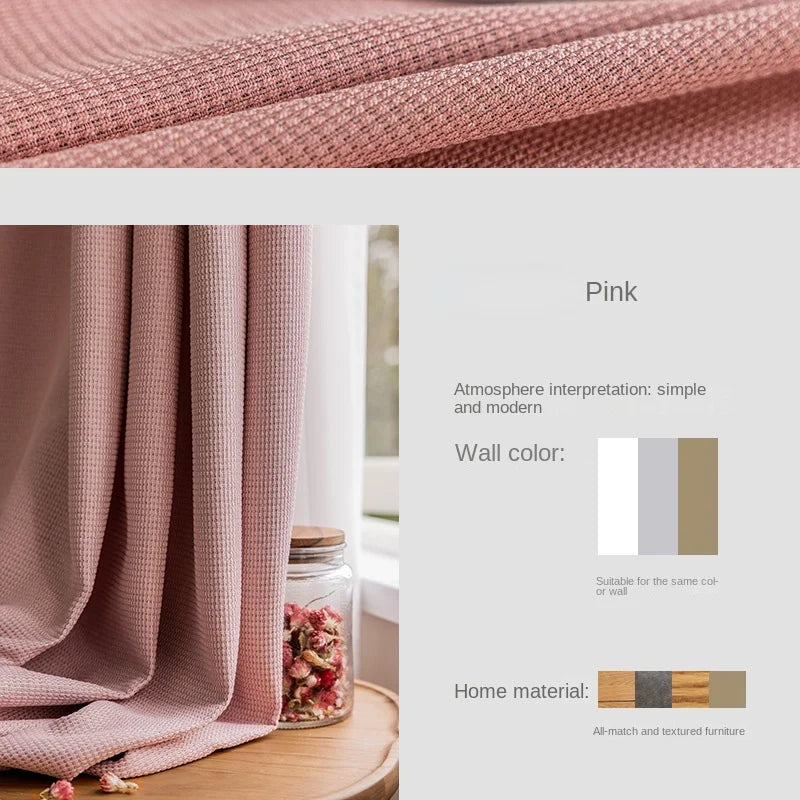 Modern Simple Balcony Drapes Light Luxury Bedroom Thick Blackout Curtain Large Area Bay Window Curtains Home Living Room Drape