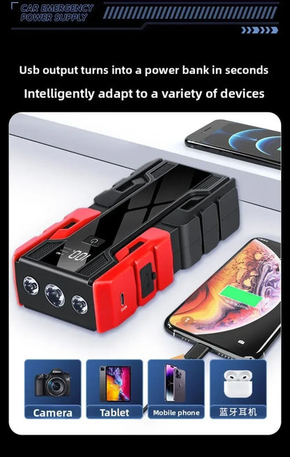 New 12V 99800mAh 3000A Car Jump Starter Car Battery Starters Portable Power Bank 12V Starting Device Booster  Petrol Diesel Car
