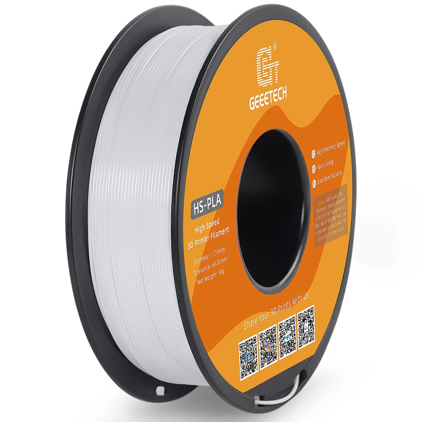 GEEETECH High-Speed PLA Filament 1.75mm 1kg 1 spool,Better Liquidity, Fast Curing, HS-PLA High-Speed 3D Printing Filament