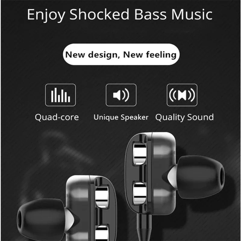 3.5mm Wired Headphones Noise Canceling In-Ear Sports Earphones Bass Stereo Gaming Headset HiFi Music Earbuds With Mic For Xiaomi