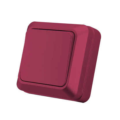 Blue Flame Retardant EU Standard Spray Plastic Rocker Switch Wall Surface 2 Gang 1 Way Button Light Switch On/Off Classic Switch
