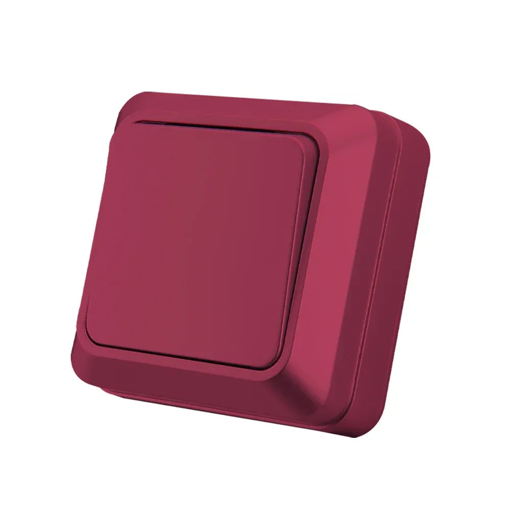 Blue Flame Retardant EU Standard Spray Plastic Rocker Switch Wall Surface 2 Gang 1 Way Button Light Switch On/Off Classic Switch