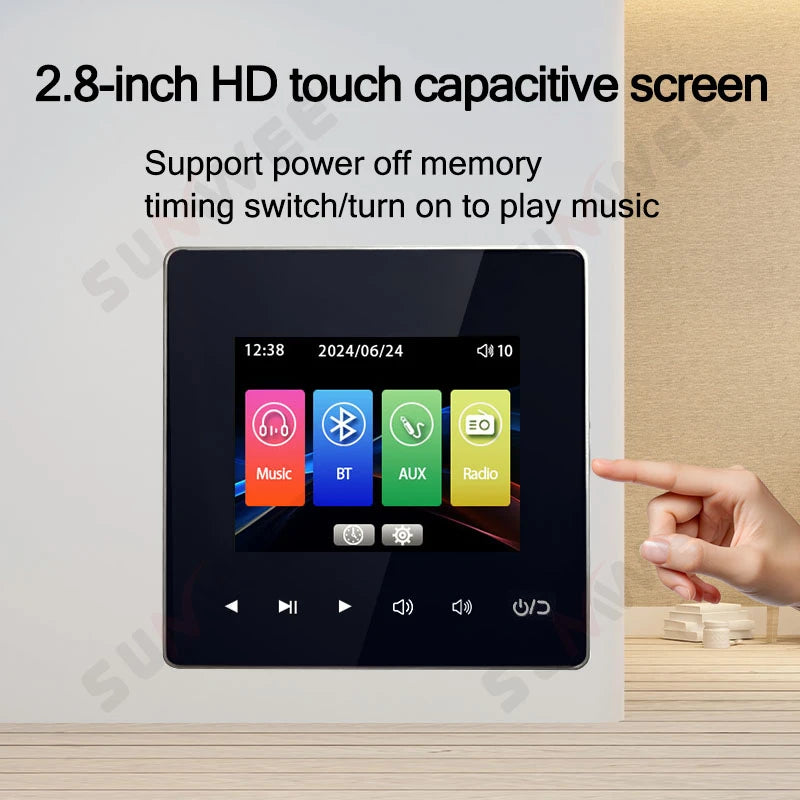 Home theater Background music system audio in wall power amplifier bluetooths player sound TF AUX control panel ceiling speakers