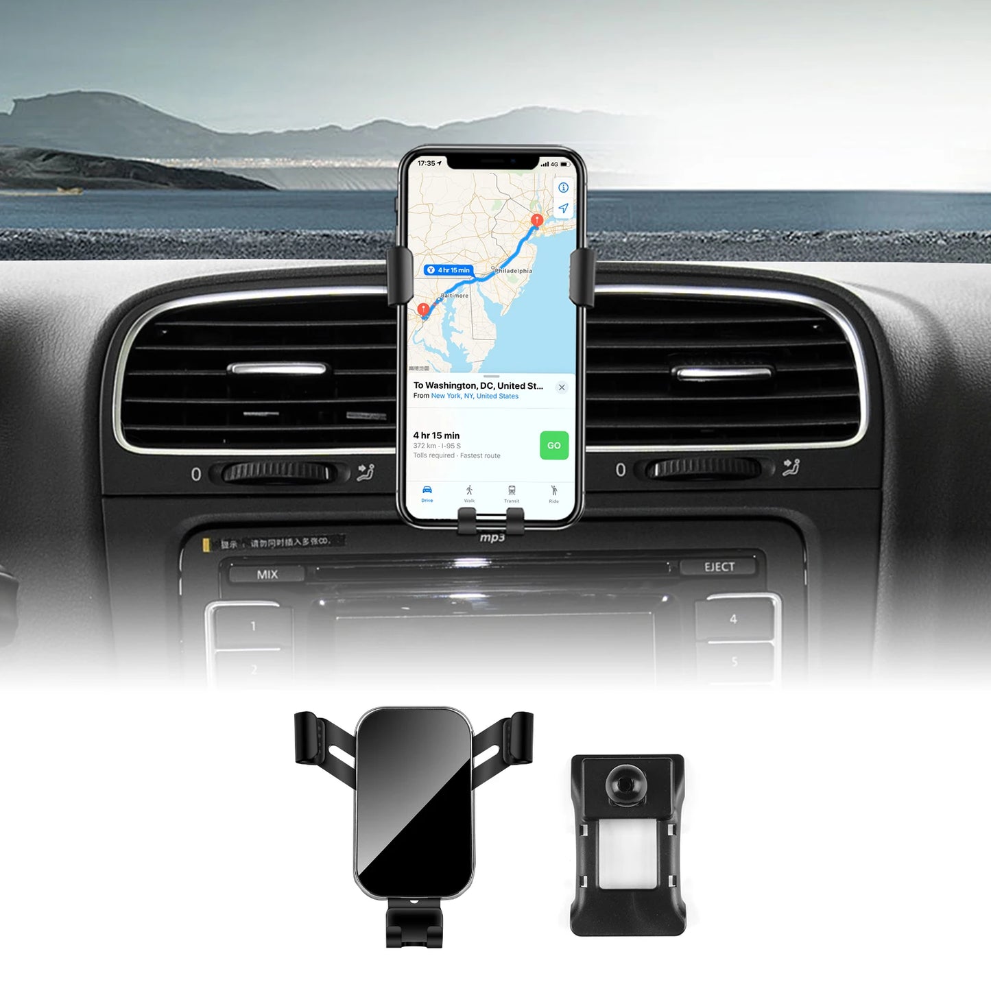 Gravity Car Phone Holder For Volkswagen VW Golf 6 MK6 2009 2010 2011 2012 2013Car Phone Holder Special Fixed Bracket Accessories