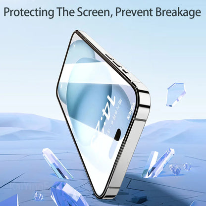 4Pcs Full Cover Tempered Glass For iPhone 16 11 12 13 14 15 Pro Max Anti-Burst Screen Protector For iPhone 7 8 XR XS Max Glass